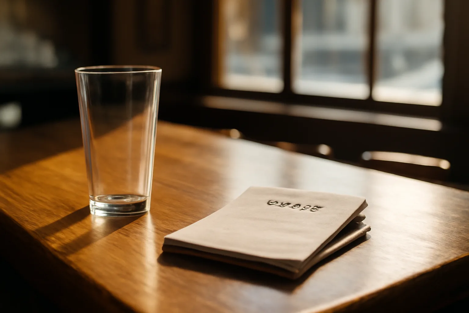 Empty bar counter with lease paperwork, representing the cost of getting a bar liquor license