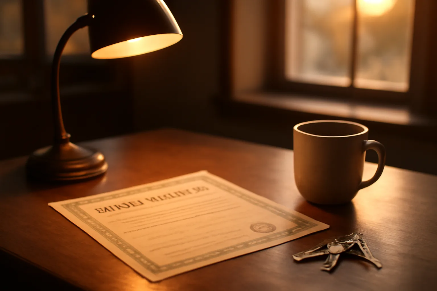 State liquor license certificate on a desk representing an ABC number approval