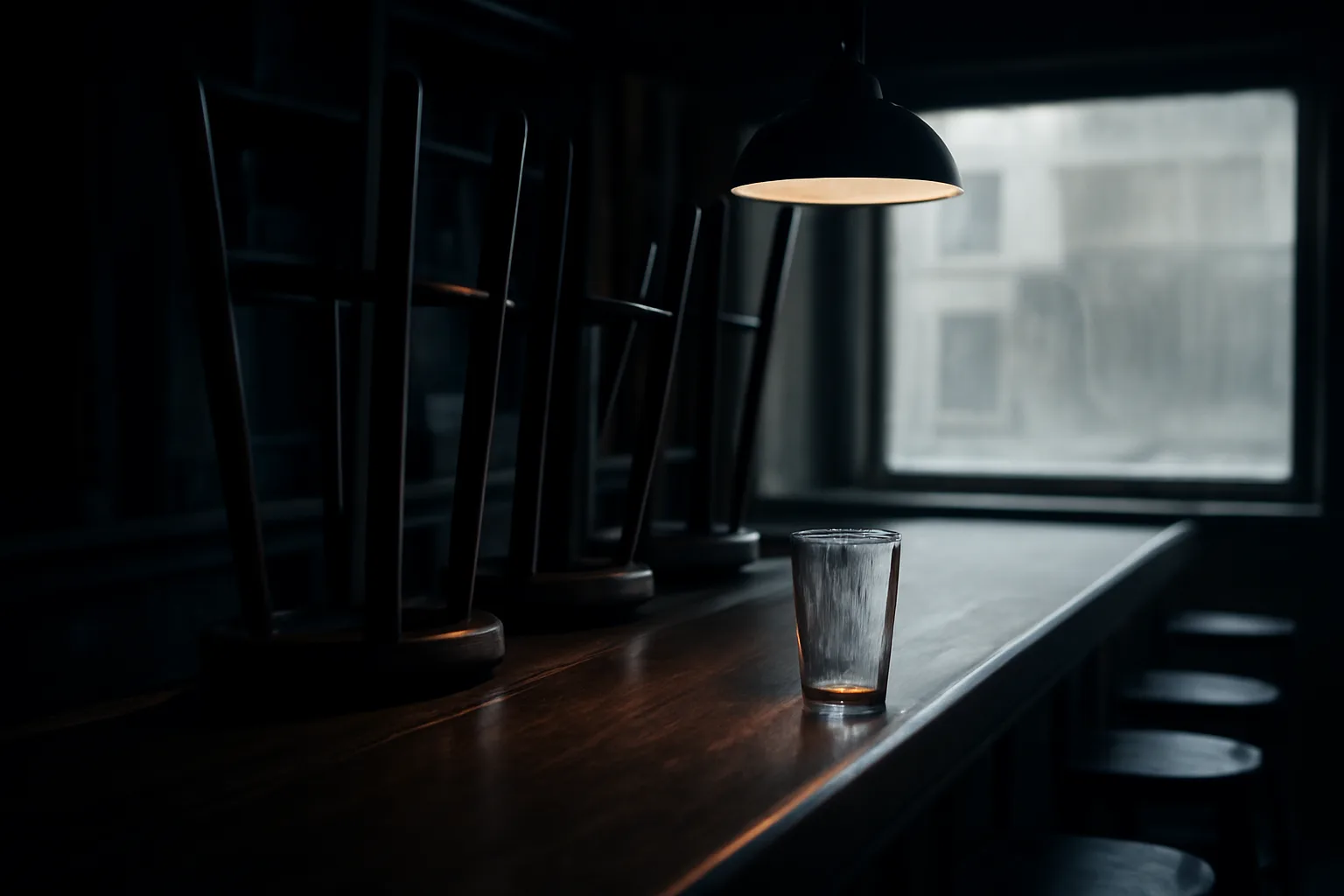 Empty bar at closing time illustrating risks that can end a liquor license