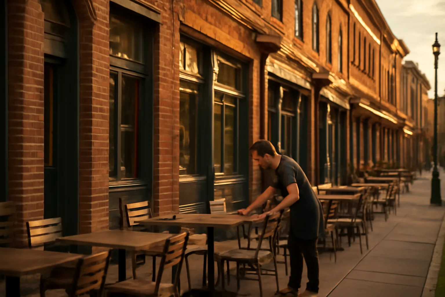 Philadelphia restaurant row at dusk representing the cost of a liquor license