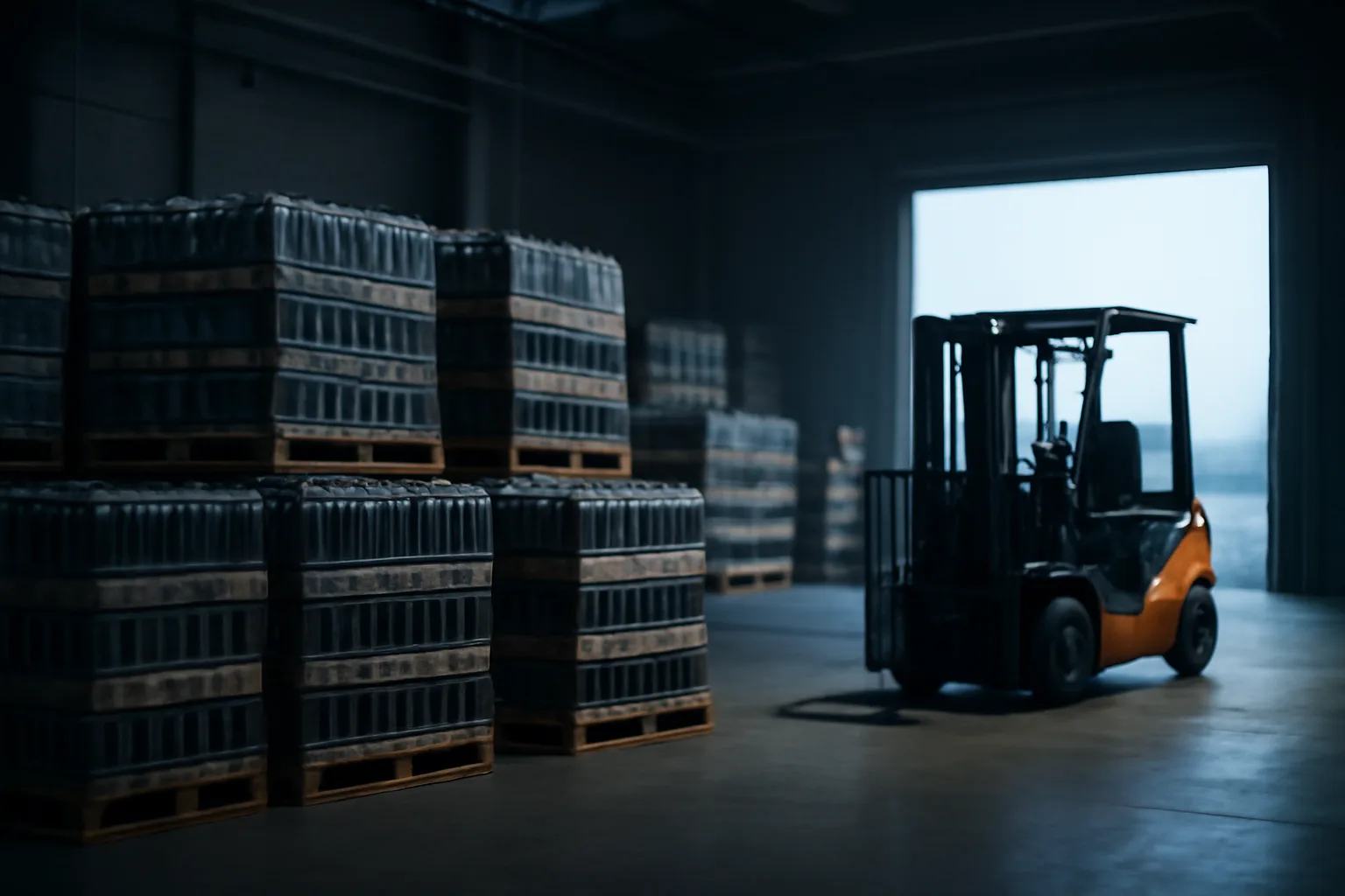 Warehouse loading dock representing the liquor distribution license storage and inventory process