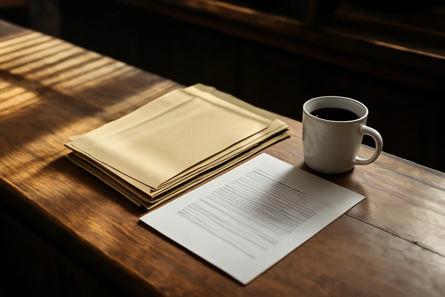 Manila folders and lease papers on a bar counter during liquor license preparation