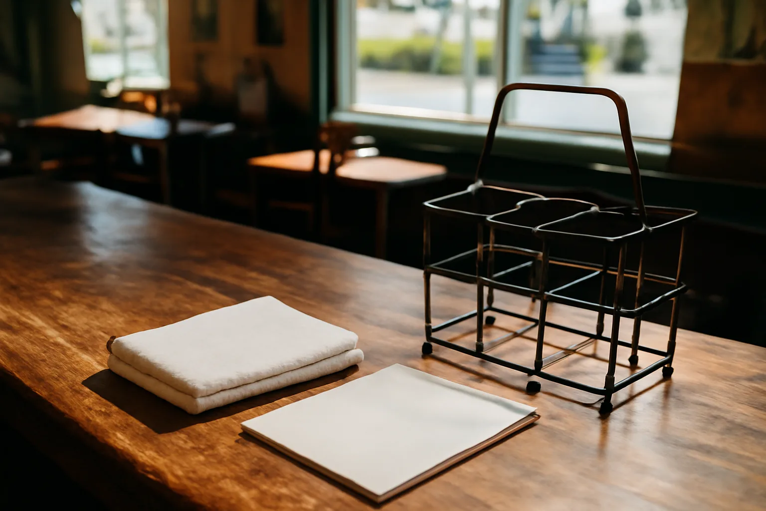 Empty restaurant bar counter representing Florida state liquor law licensing decisions