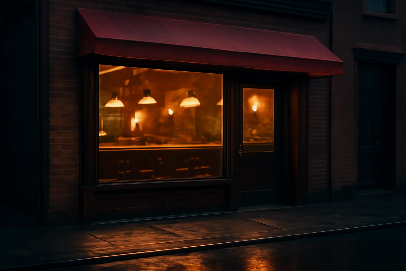 New Jersey restaurant storefront at dusk illustrating liquor license cost and scarcity