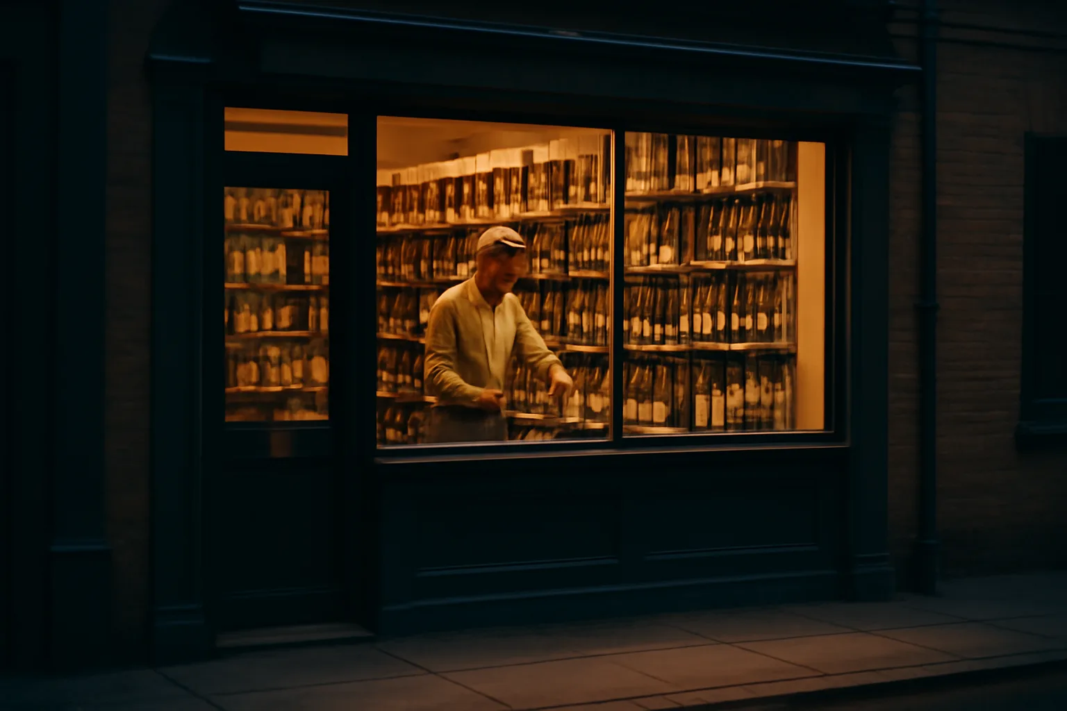 Liquor store storefront lit at dusk illustrating the real cost of a liquor store license