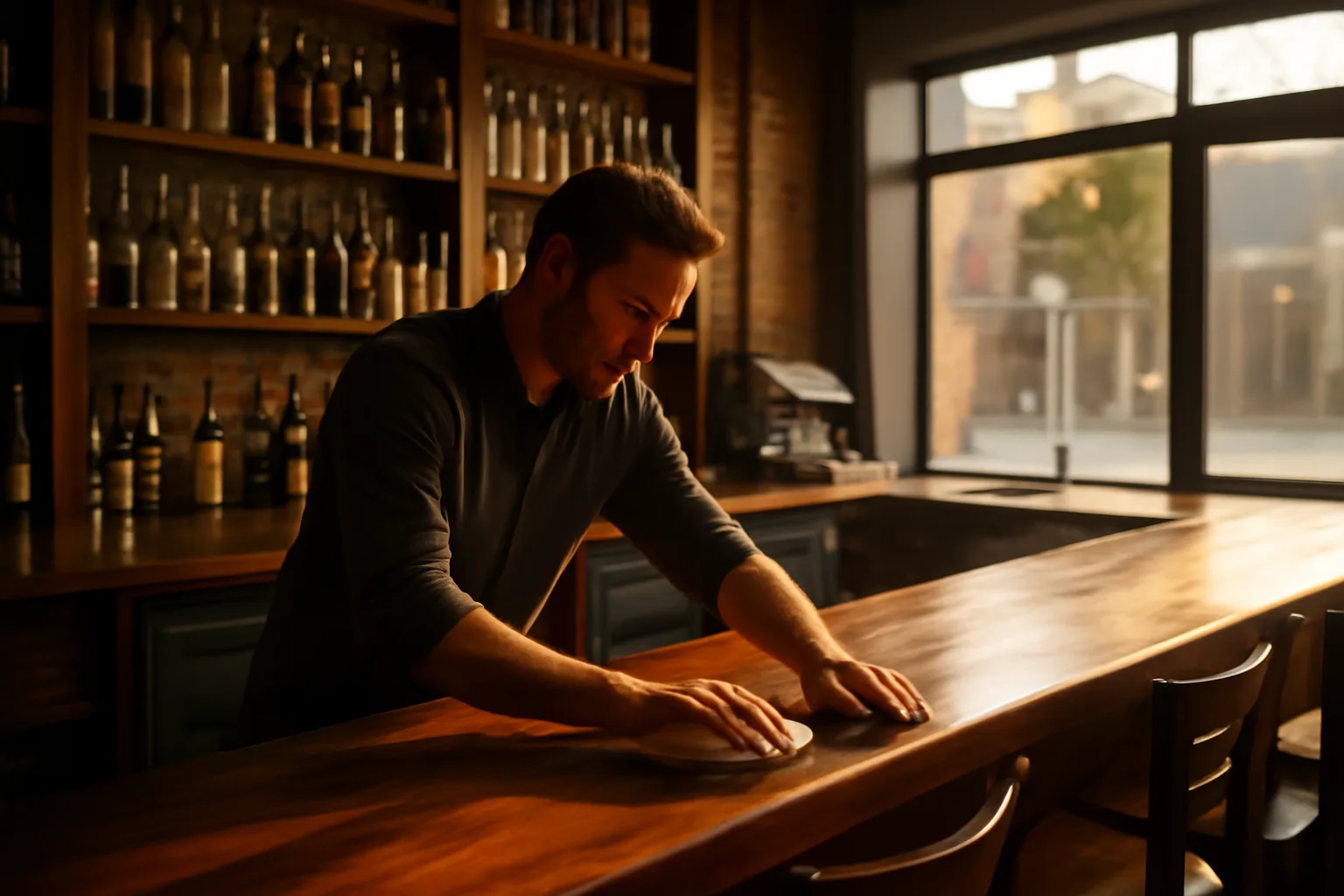 Los Angeles restaurant bar interior before opening, illustrating liquor licensing planning